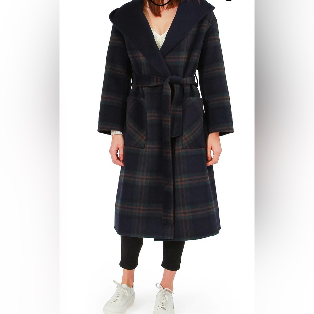 Bell and Bloom Arcadia Oversided Coat with Hood | Women | French Navy, size M .